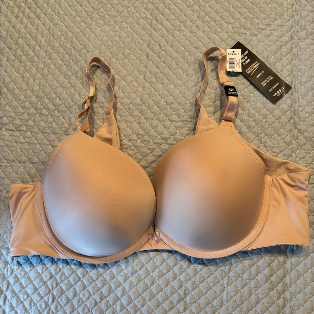 Torrid Soft Beige Back Smoothing Push Up Plunge Bra